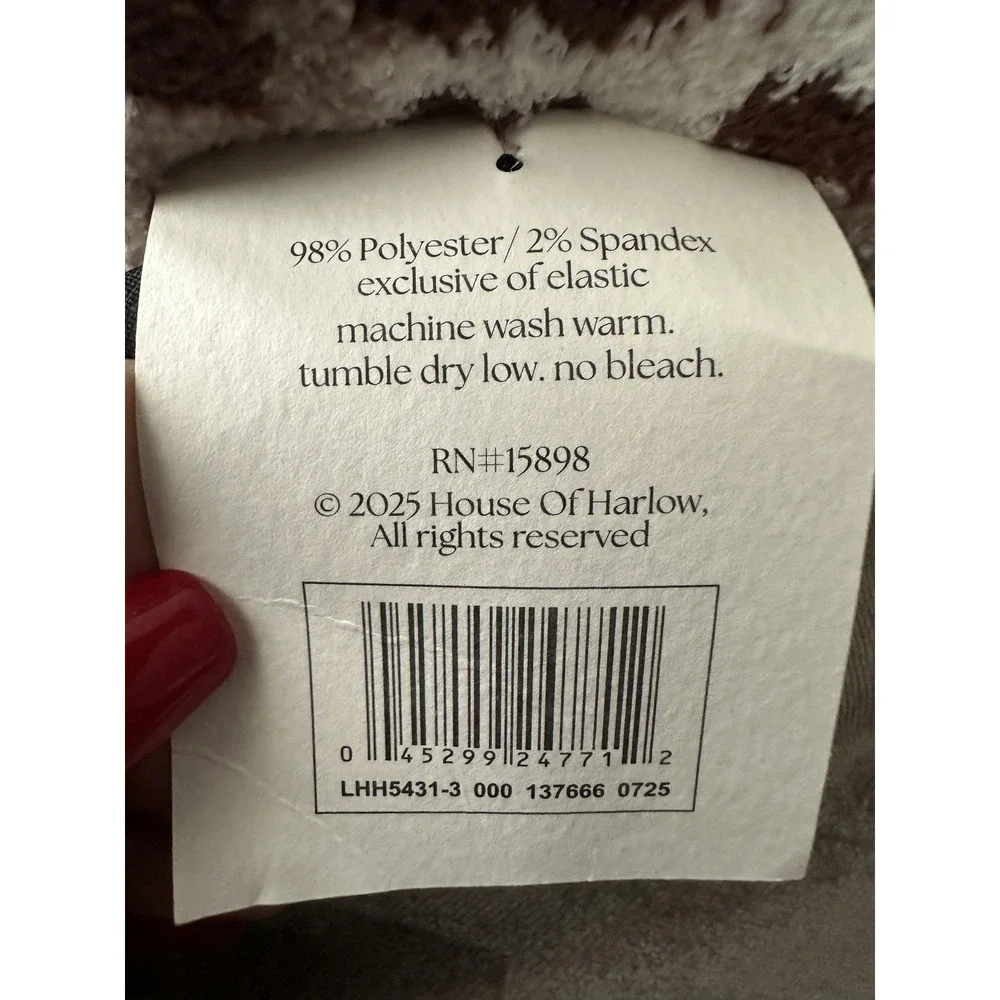 House Of Harlow 1960 Fuzzy Socks Womens One Size Multicolor Animal Print 3 Pairs